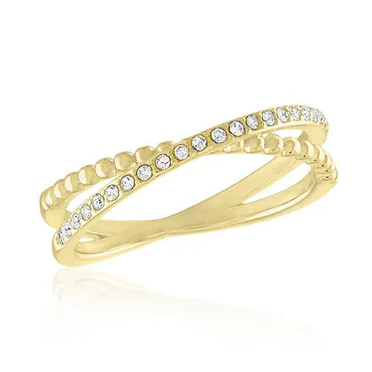 CZ Crossover Gold Layers Ring 62g