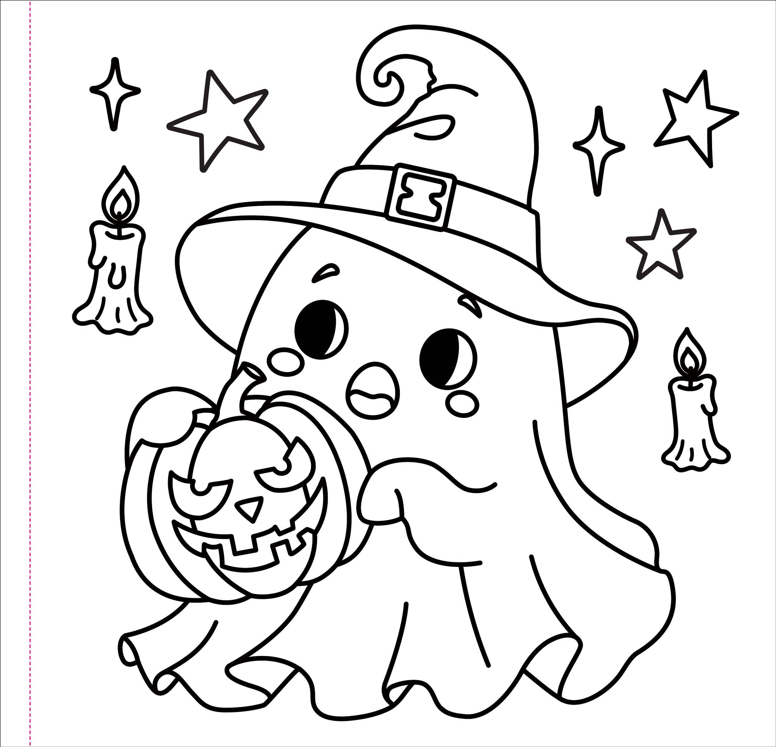Color Me Spooky Halloween Adult Coloring Book – 31 Cute & Stress-Free Designs