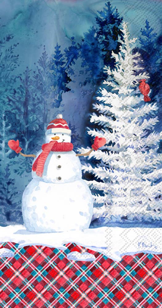 Paper Guest Towels Frosted Snowman Christmas