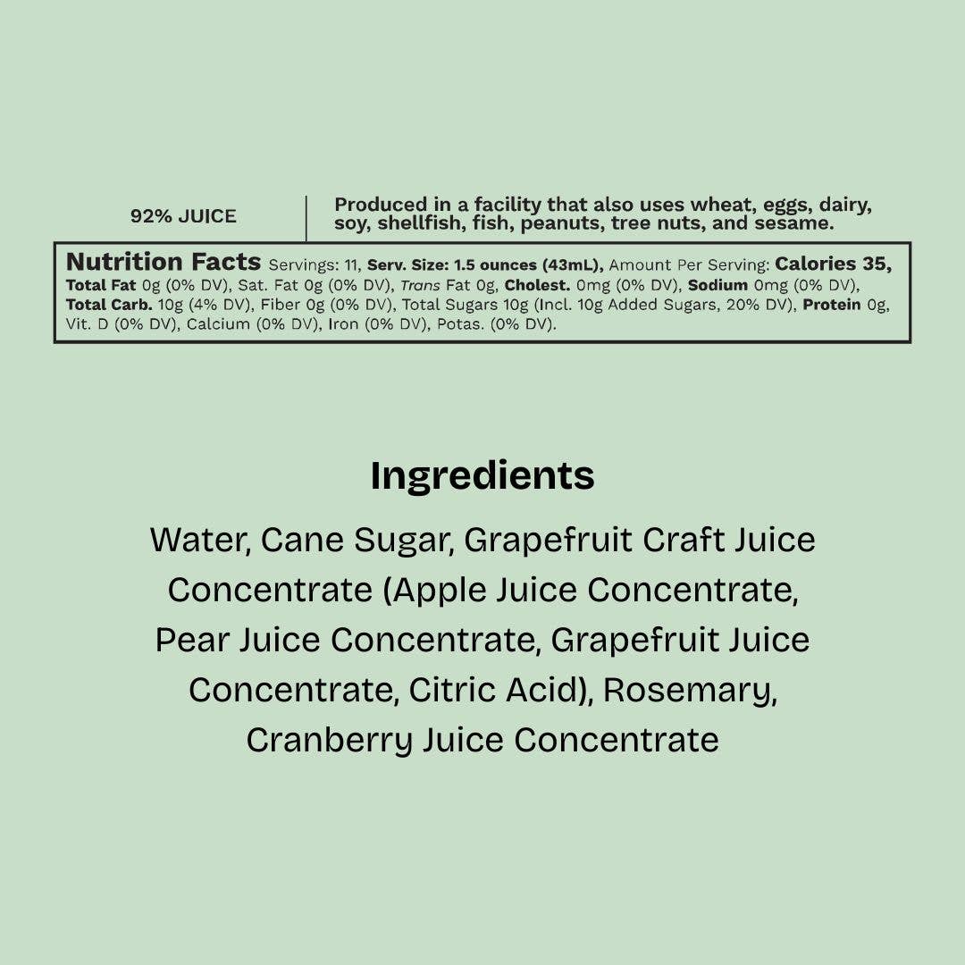 Grapefruit & Rosemary Cocktail and Mocktail Mixer