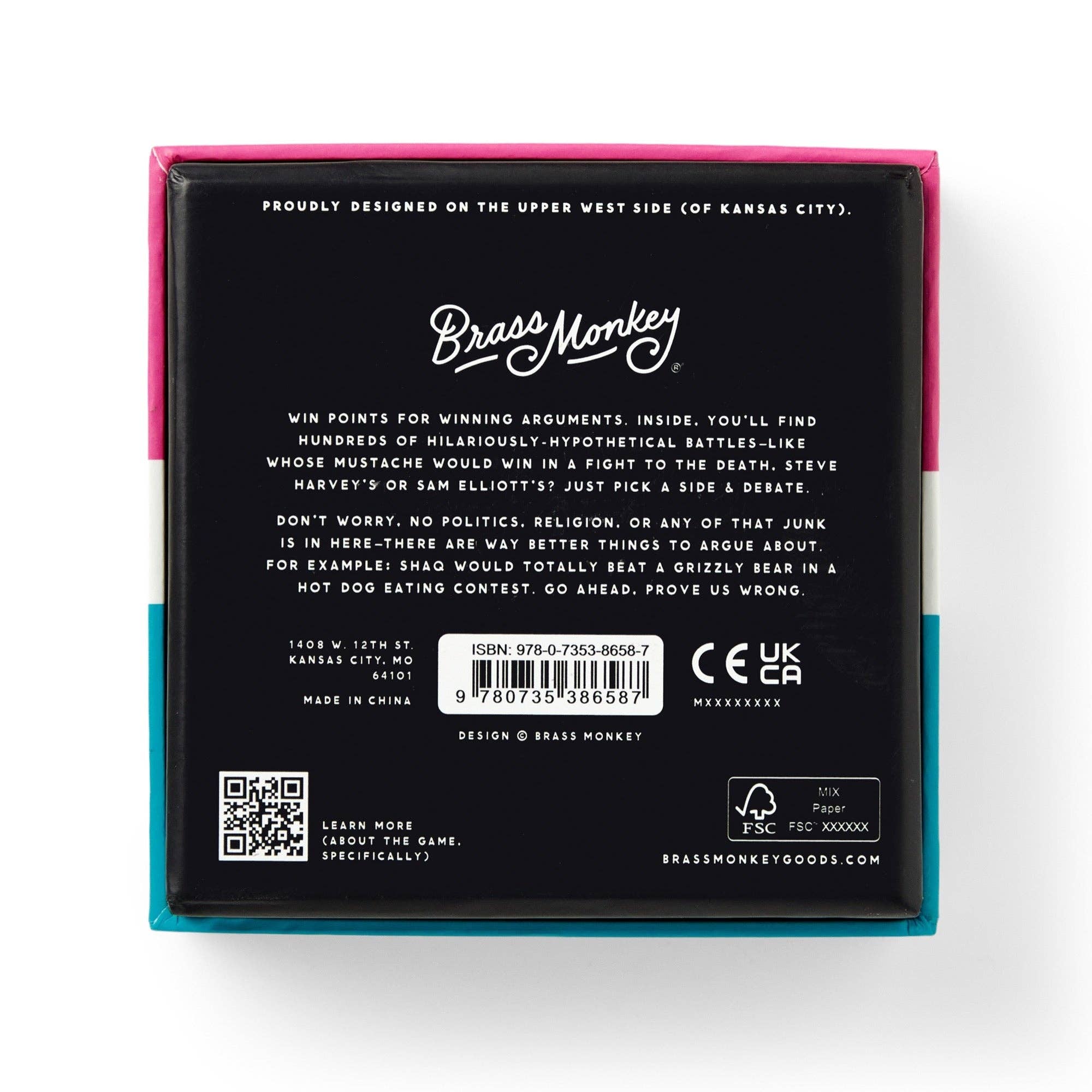 Back of a product packaging with 'Brass Monkey' branding and text.