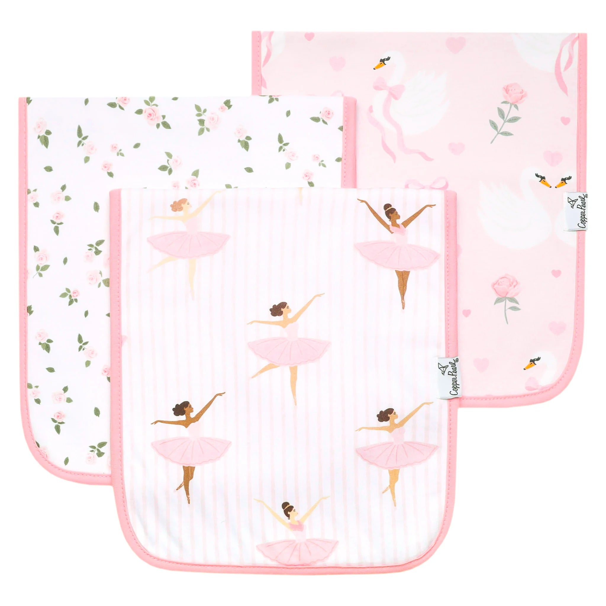 Katerina Copper Pearl Burp Cloth Set