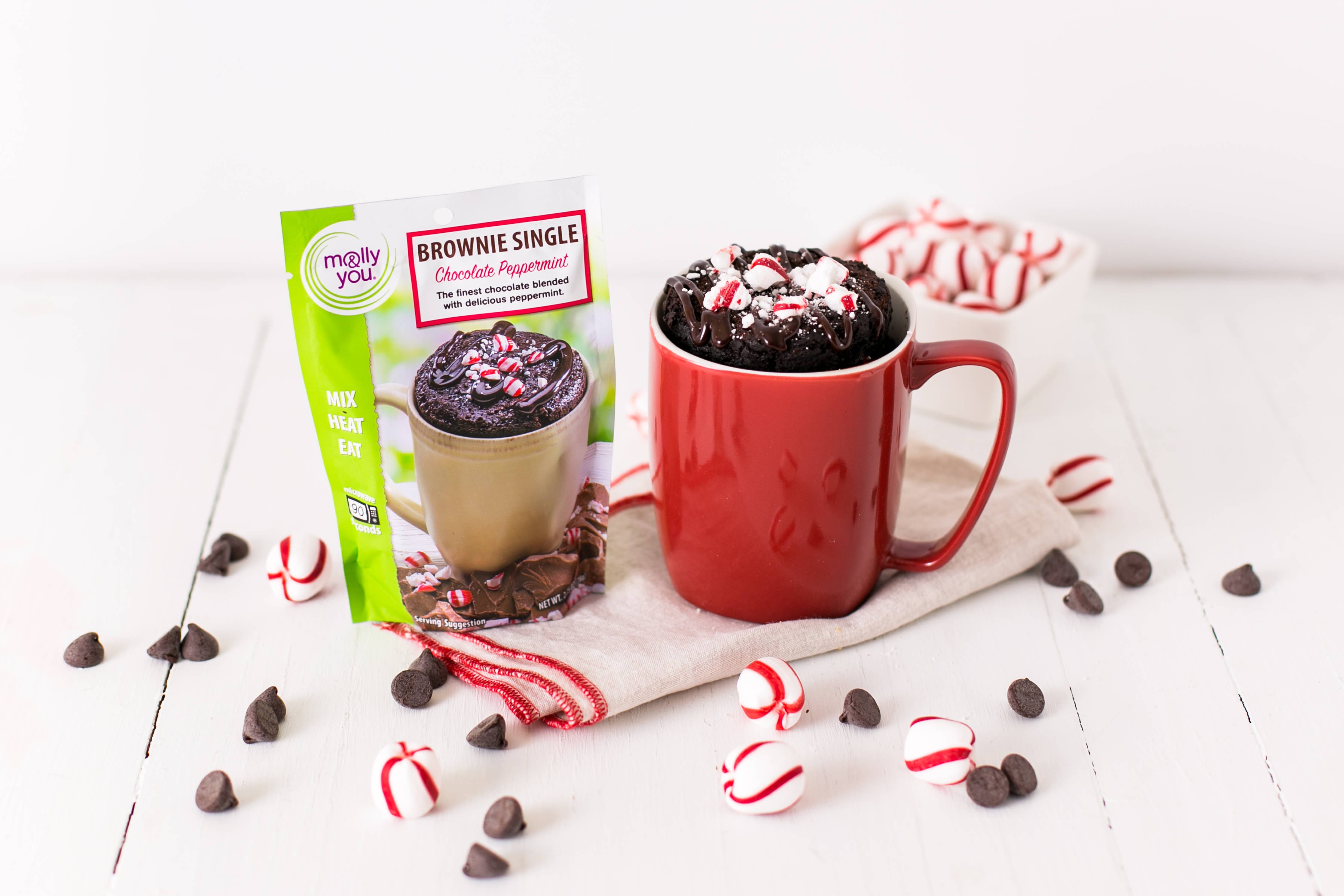 Chocolate Peppermint Brownie Microwave Single