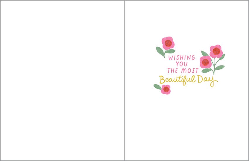 Birthday Greeting Card - Painted Pink Flowers