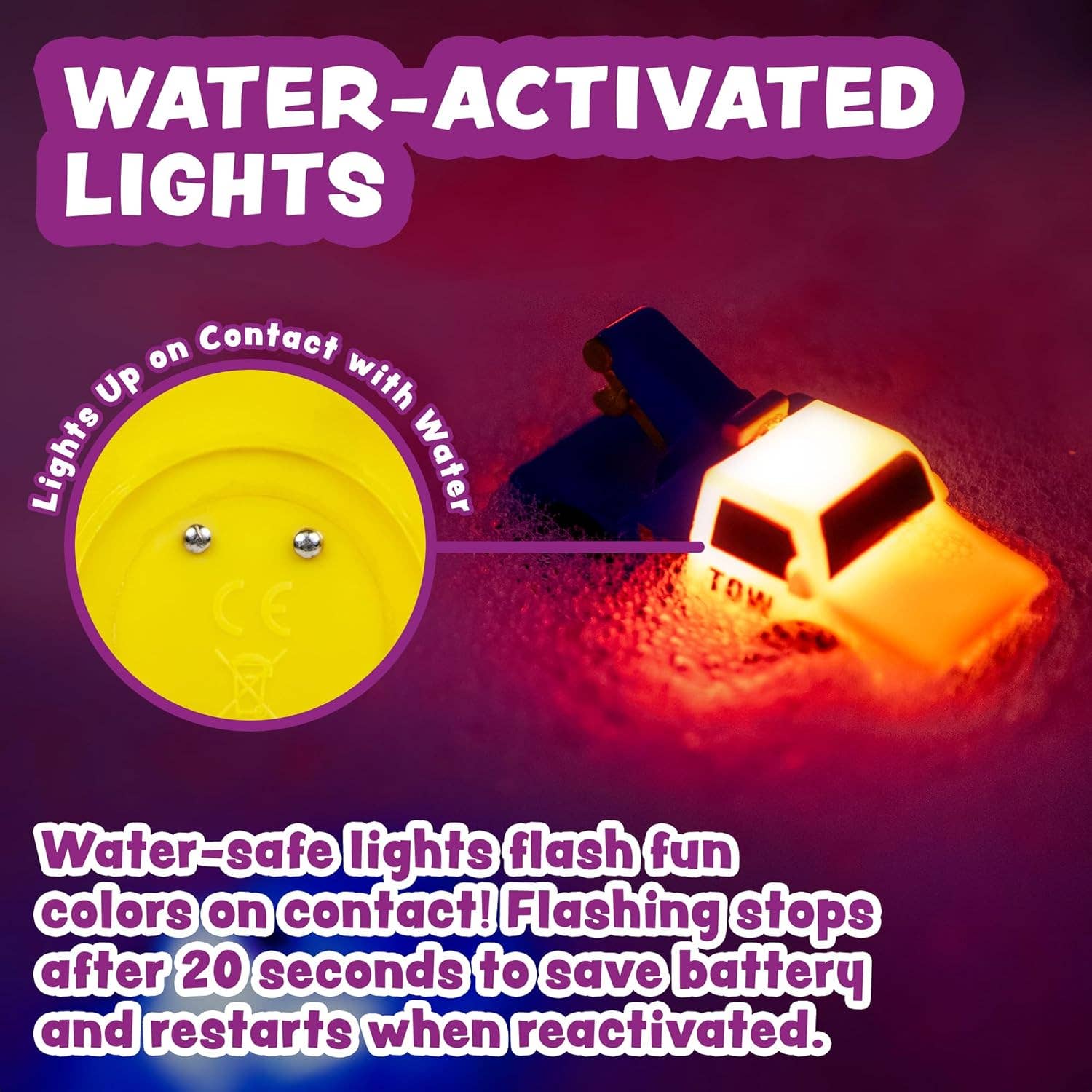 Tub Works® Emergency™ Cars Light Up Bath Toys
