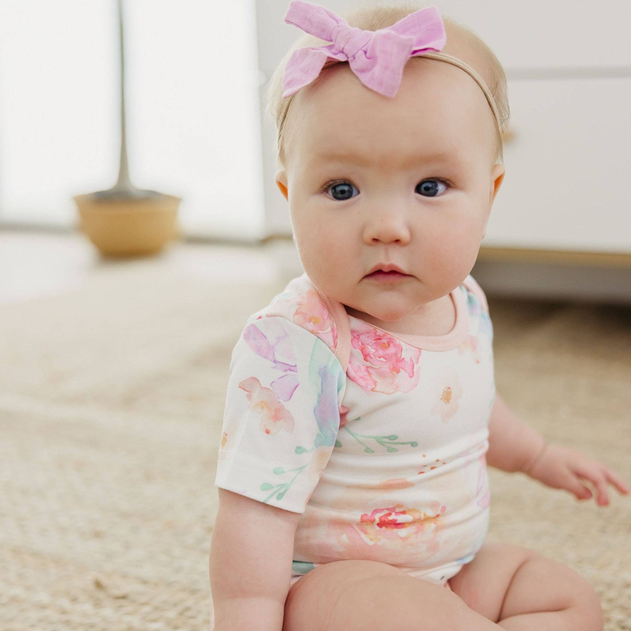 Copper Pearl Bloom Short Sleeve Baby Bodysuit