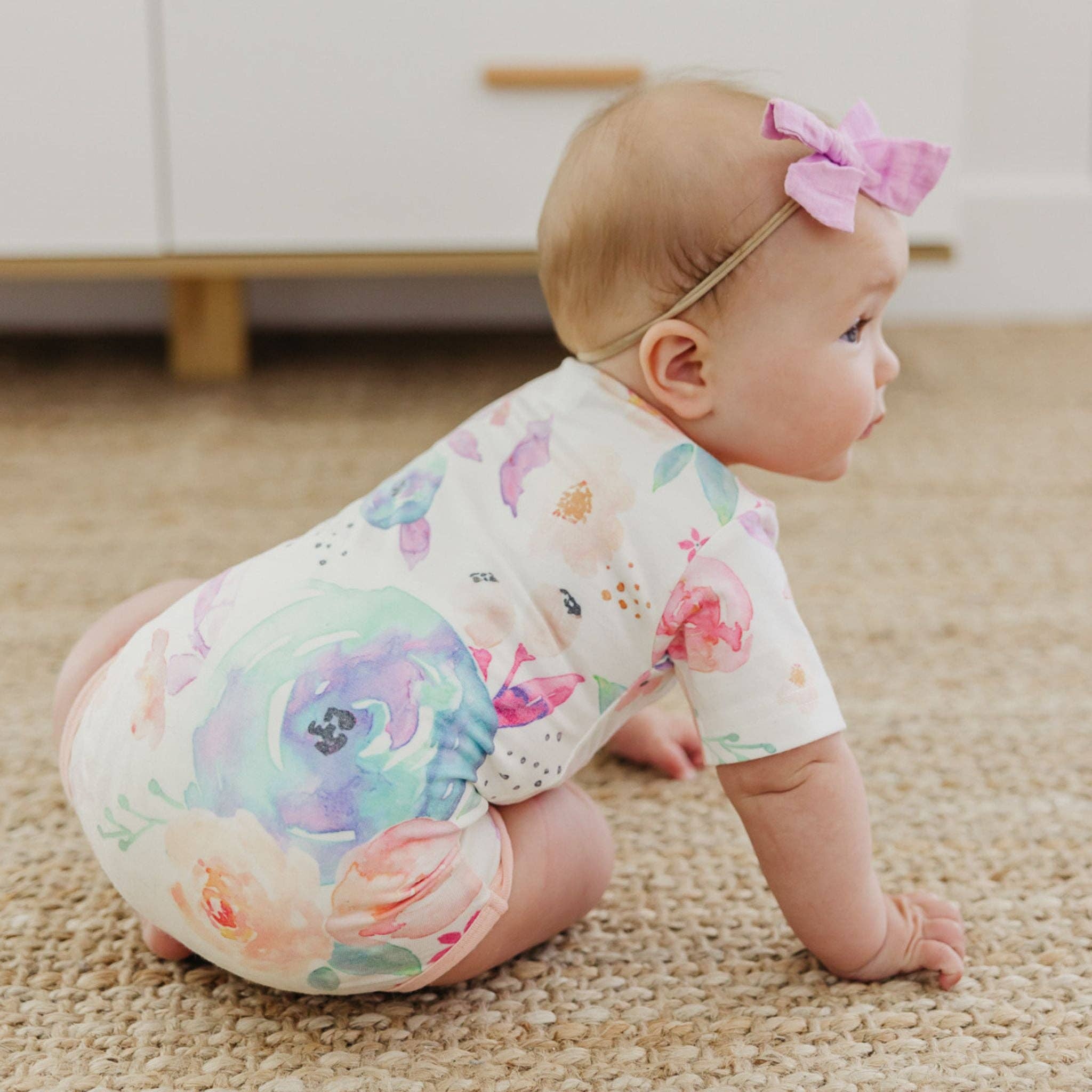 Copper Pearl Bloom Short Sleeve Baby Bodysuit