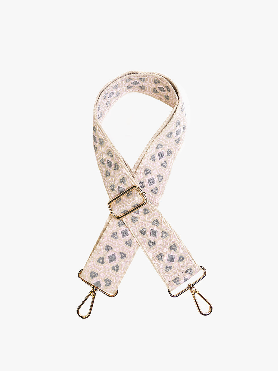 Clover Guitar Strap in Light Pink & Green