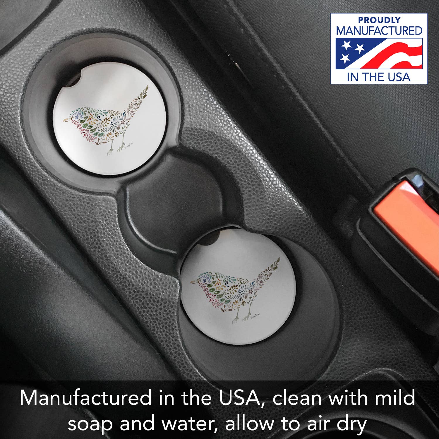 Bird Absorbent Stone Car Coaster 1pk