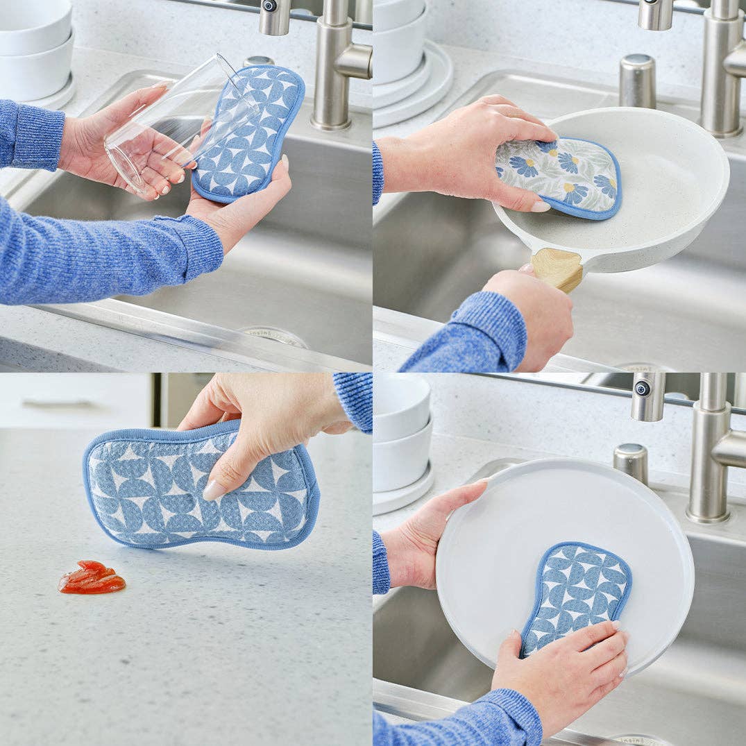 Blue Coneflower Scrubbies, Set of 4