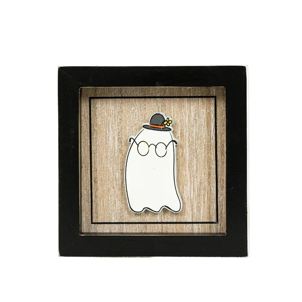 Wood Frame Sign Ghost Halloween Decor FINAL SALE