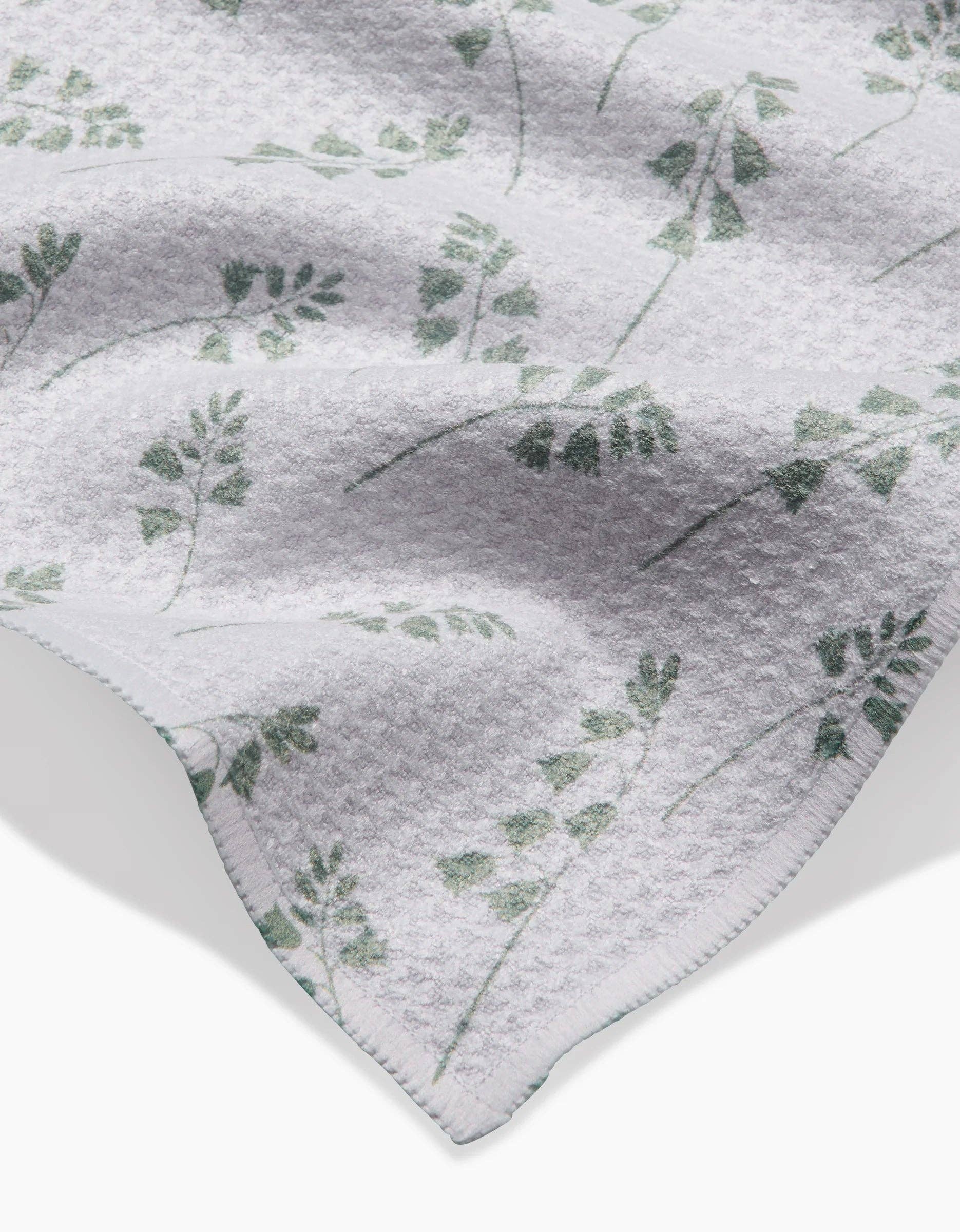 Geometry Blue Bells Green Bar Towel