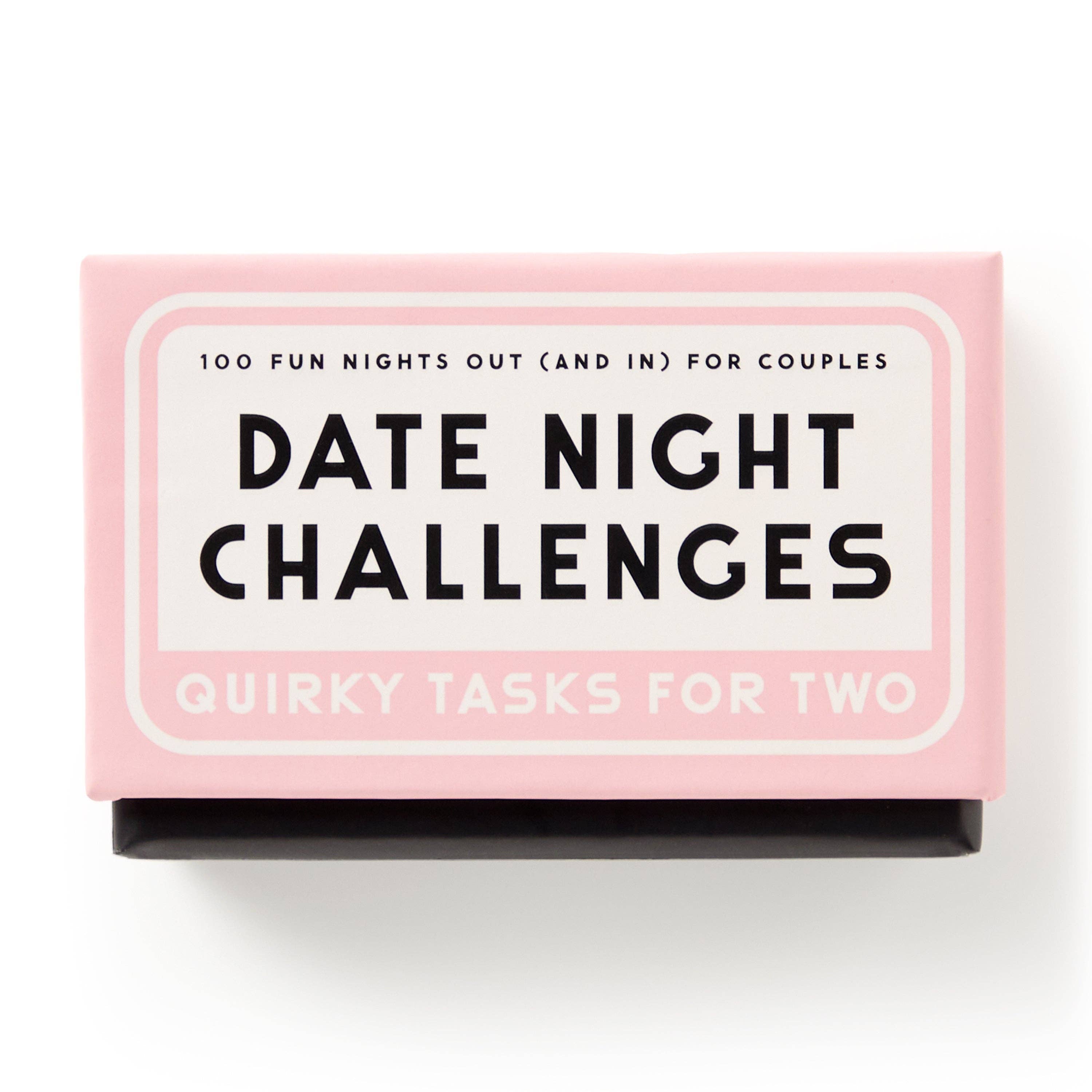 Brass Monkey Date Night Challenges by Chronicle Books — a set of 100 quirky date night prompt cards with space to write about each experience