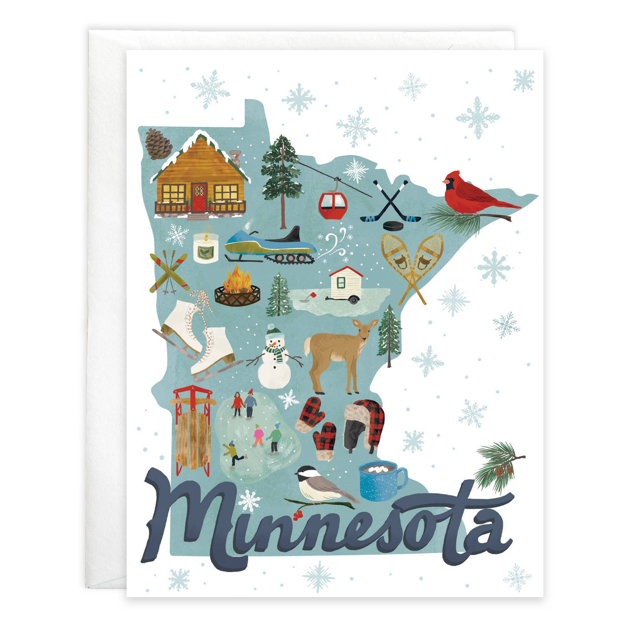 Blank Minnesota Winter Note Card