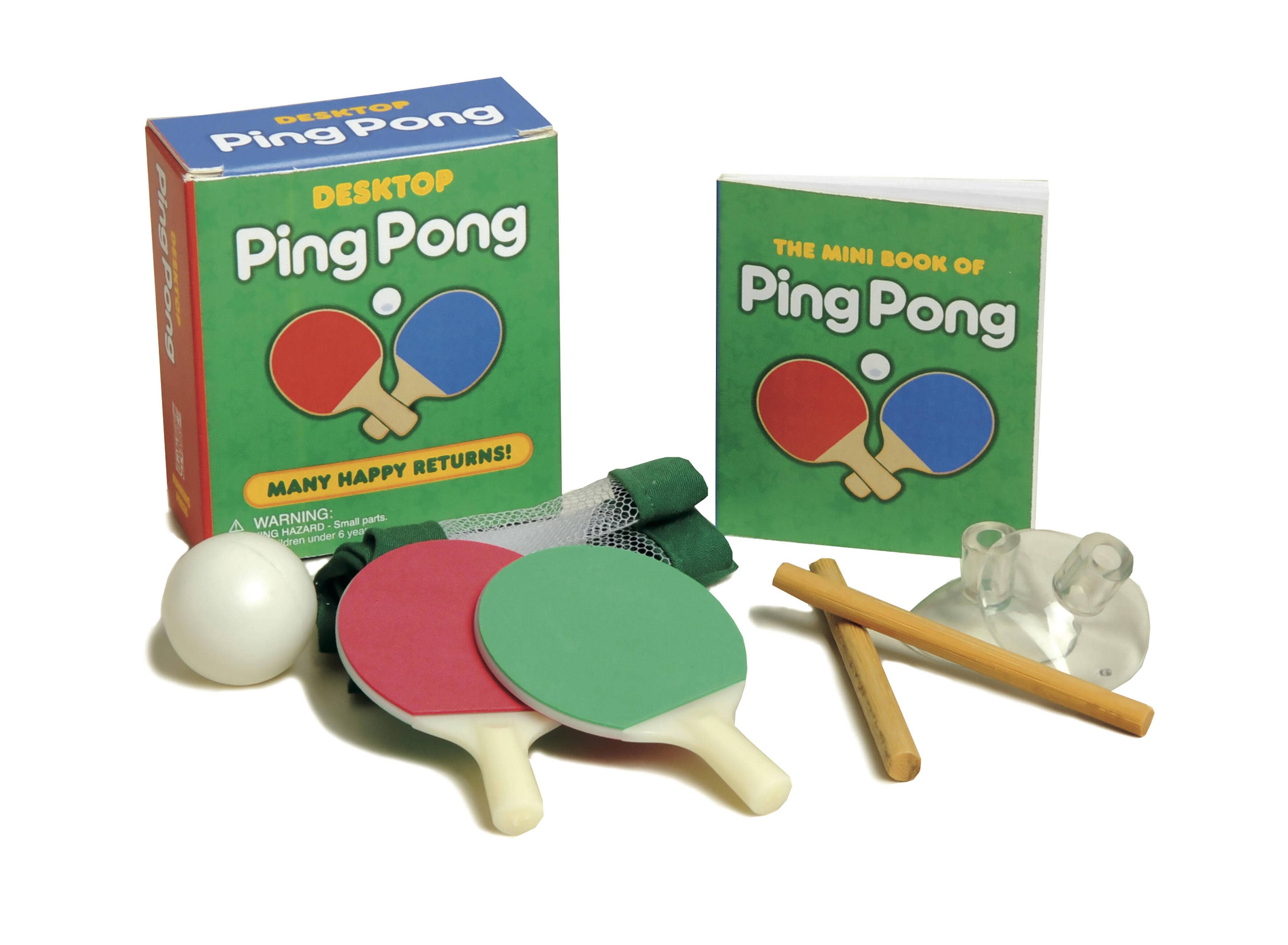 mini desktop ping pong set with paddles net and ball