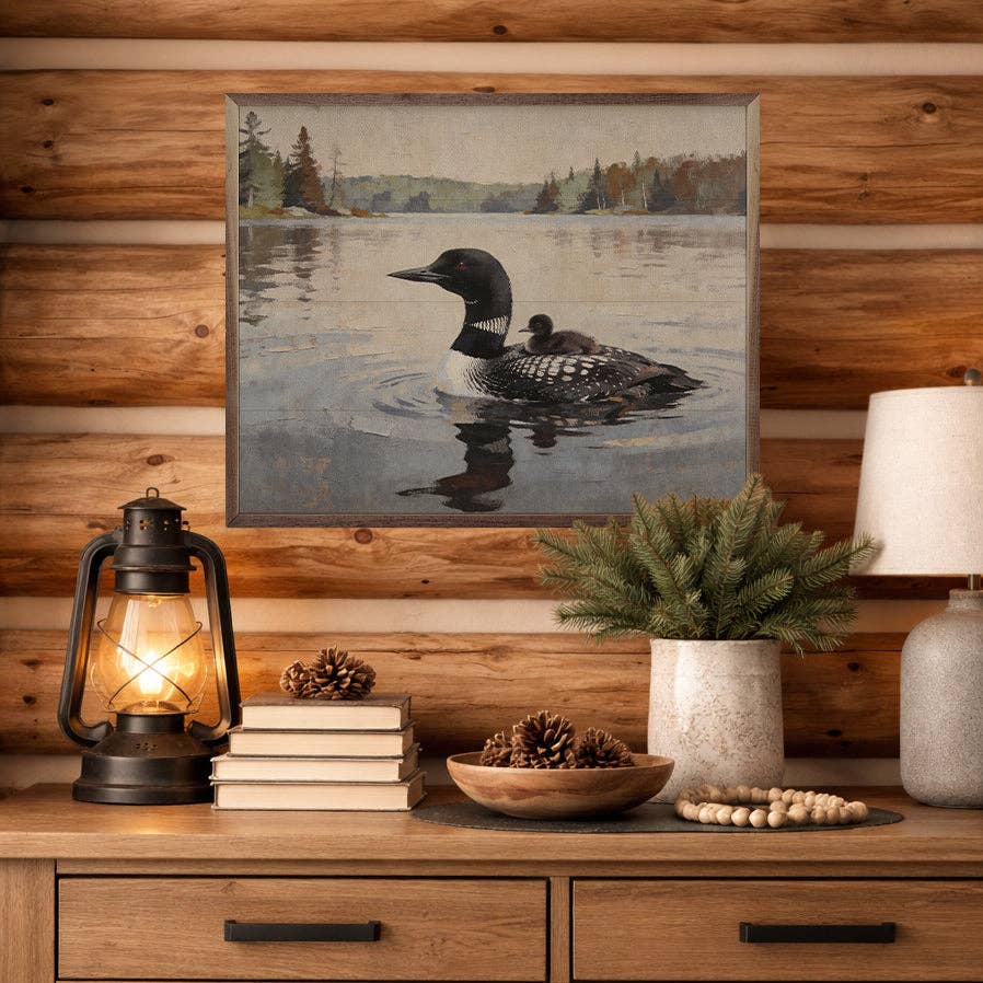 Loon And Baby On The Lake