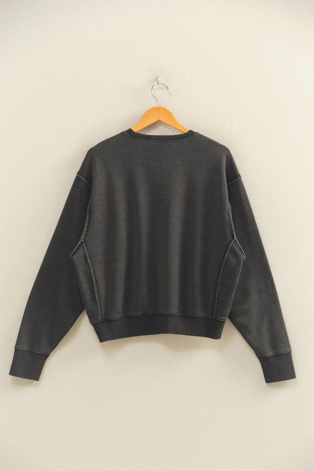 Raw Edge Detail Burnout Sweatshirt