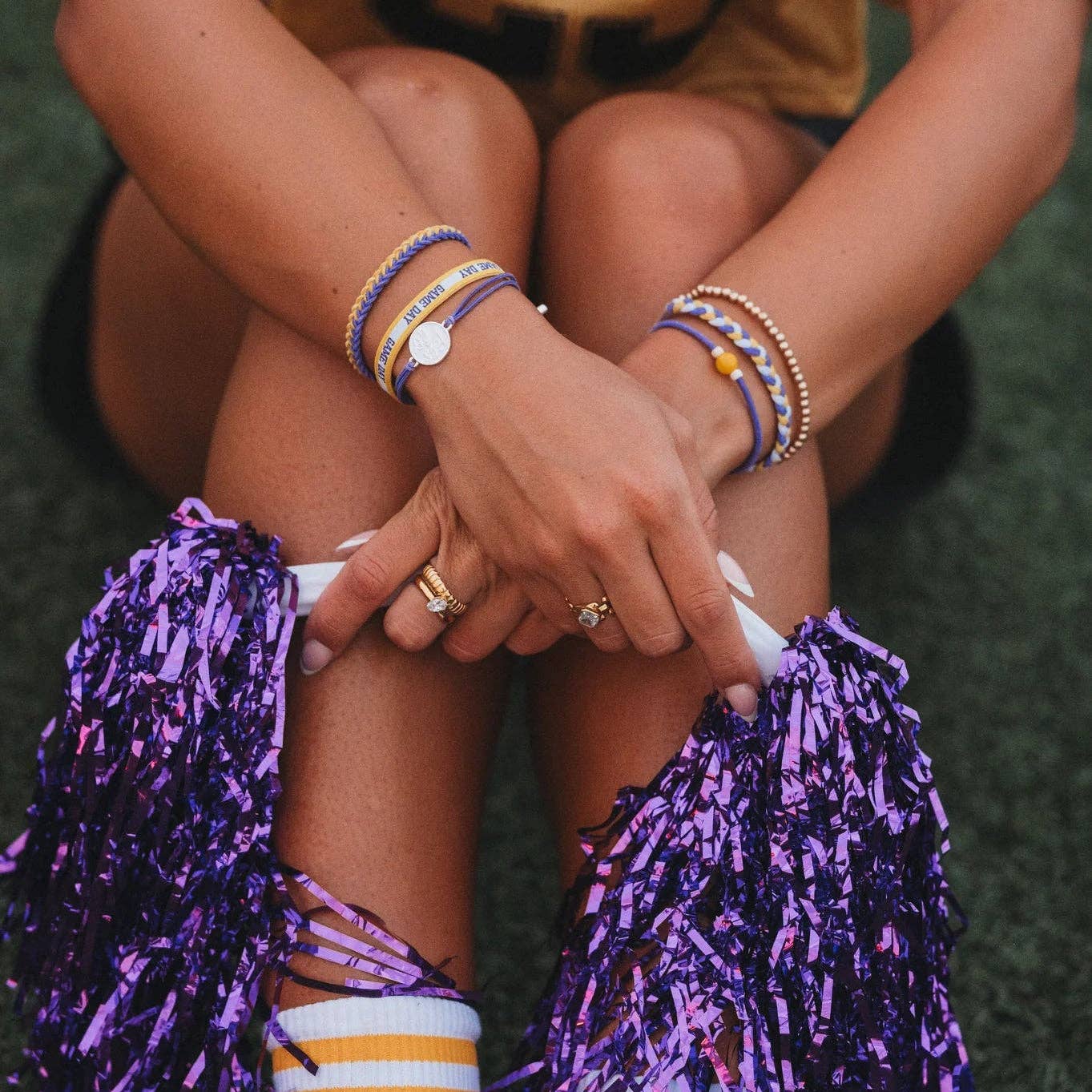 Game Day Purple & Yellow Hair Tie Bracelets by K'lani