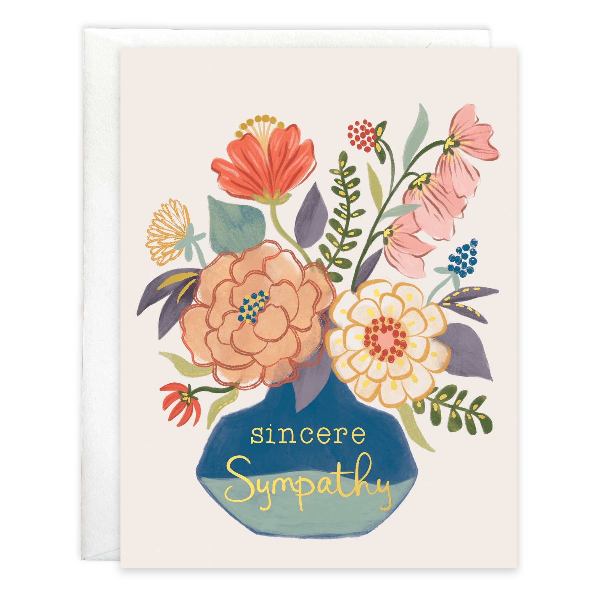 Sympathy Greeting Card - Contemporary Vase