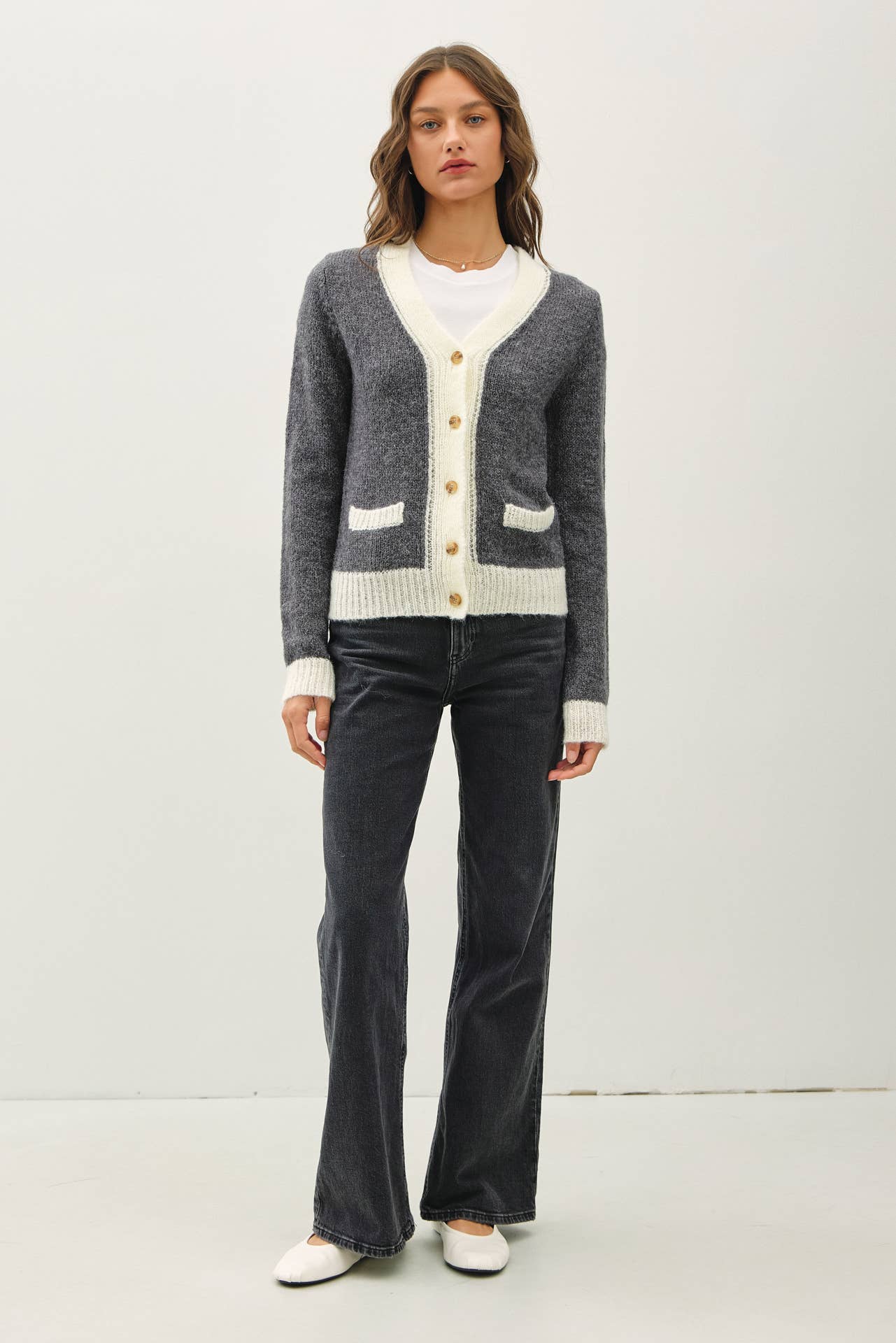 Two Toned Varsity Style Cardigan FINAL SALE