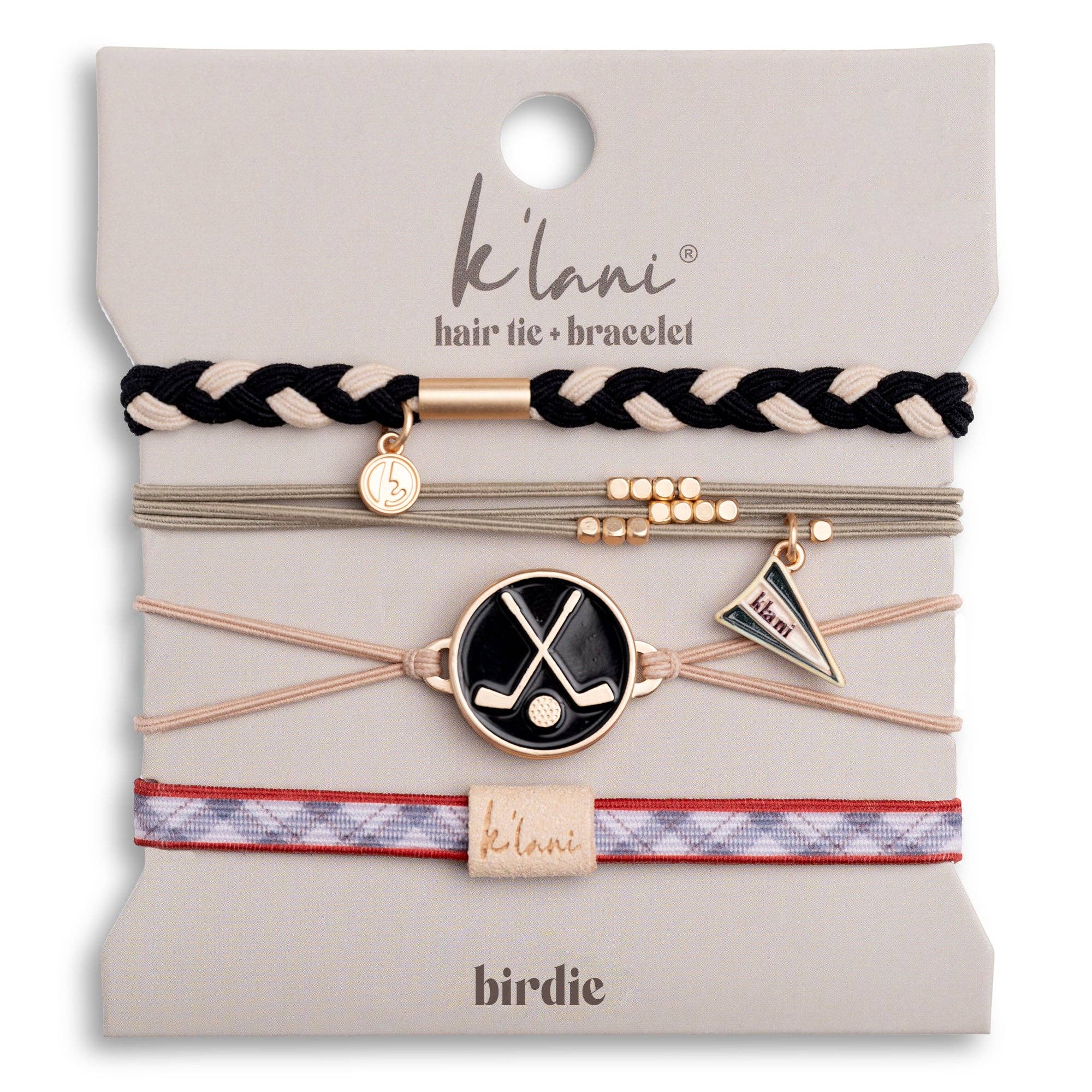 Birdie Golf Hair Tie Bracelets with Removable Ball Marker by K'lani