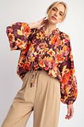 Printed Mirabelle Satin Blouse FINAL SALE