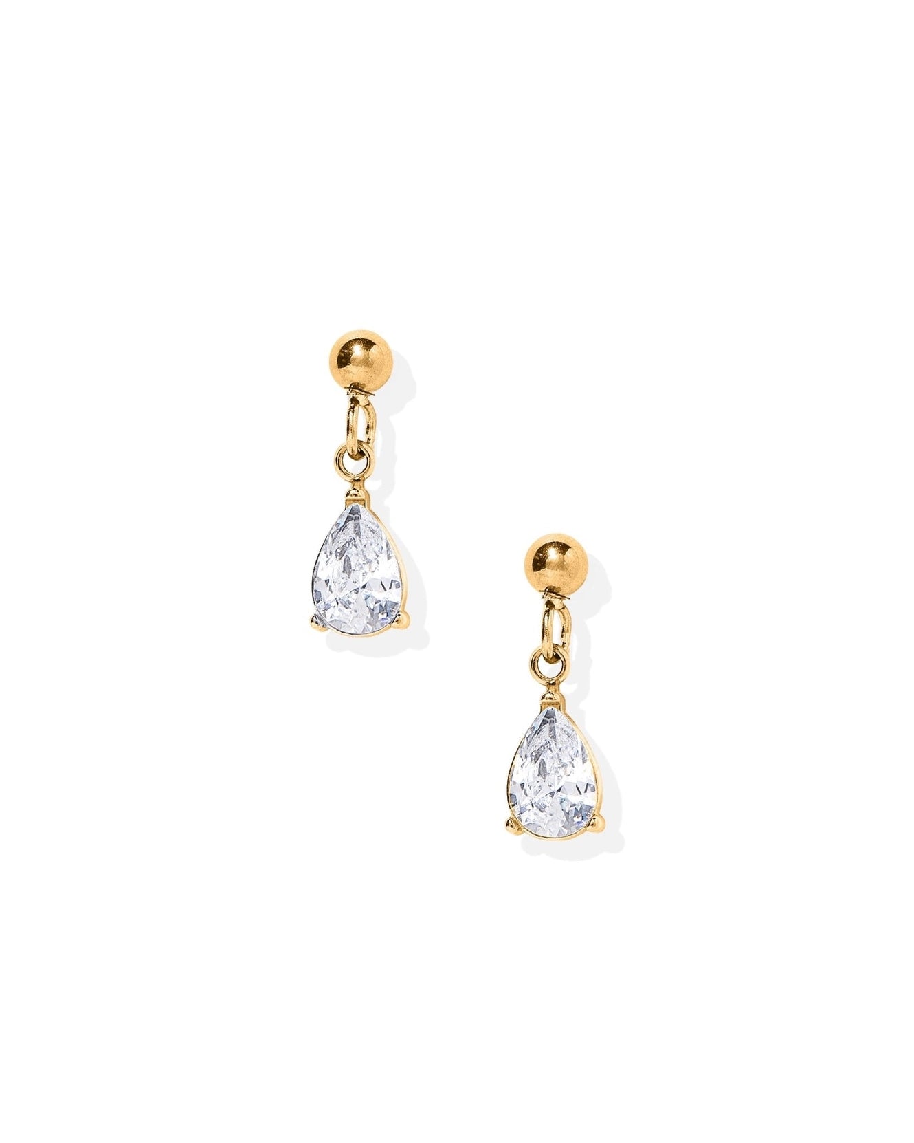 Millie Teardrop CZ Gold Screwback Stud Earrings