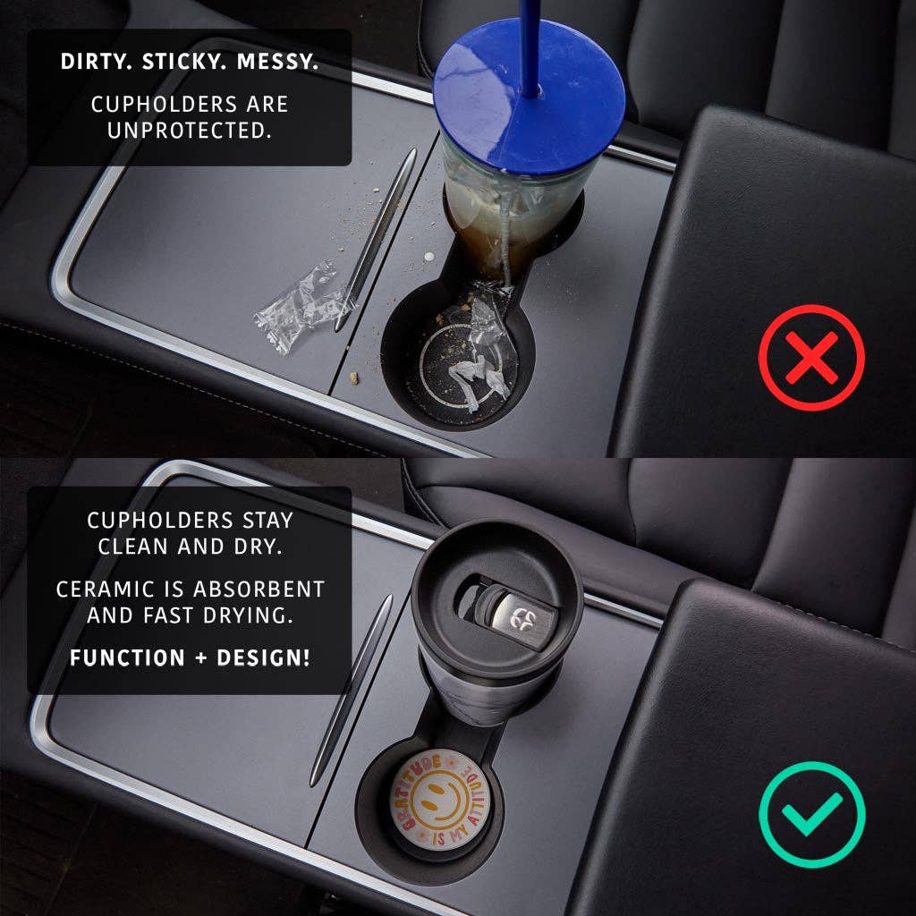 Gratitude & Great Day Set of 2 Car Coasters