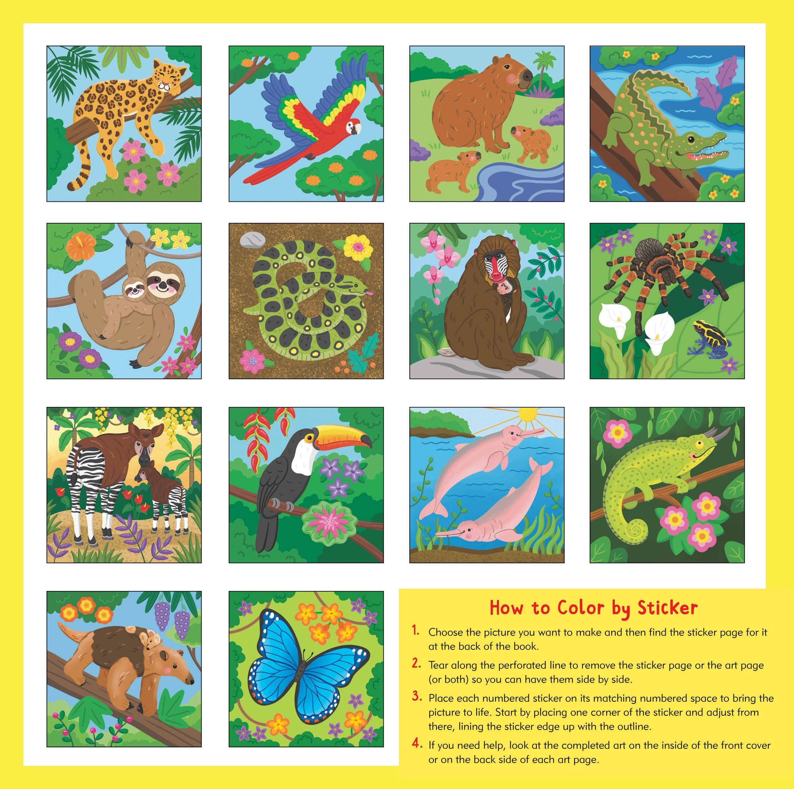 My First Color-by-Sticker Book -- Rainforest Animals