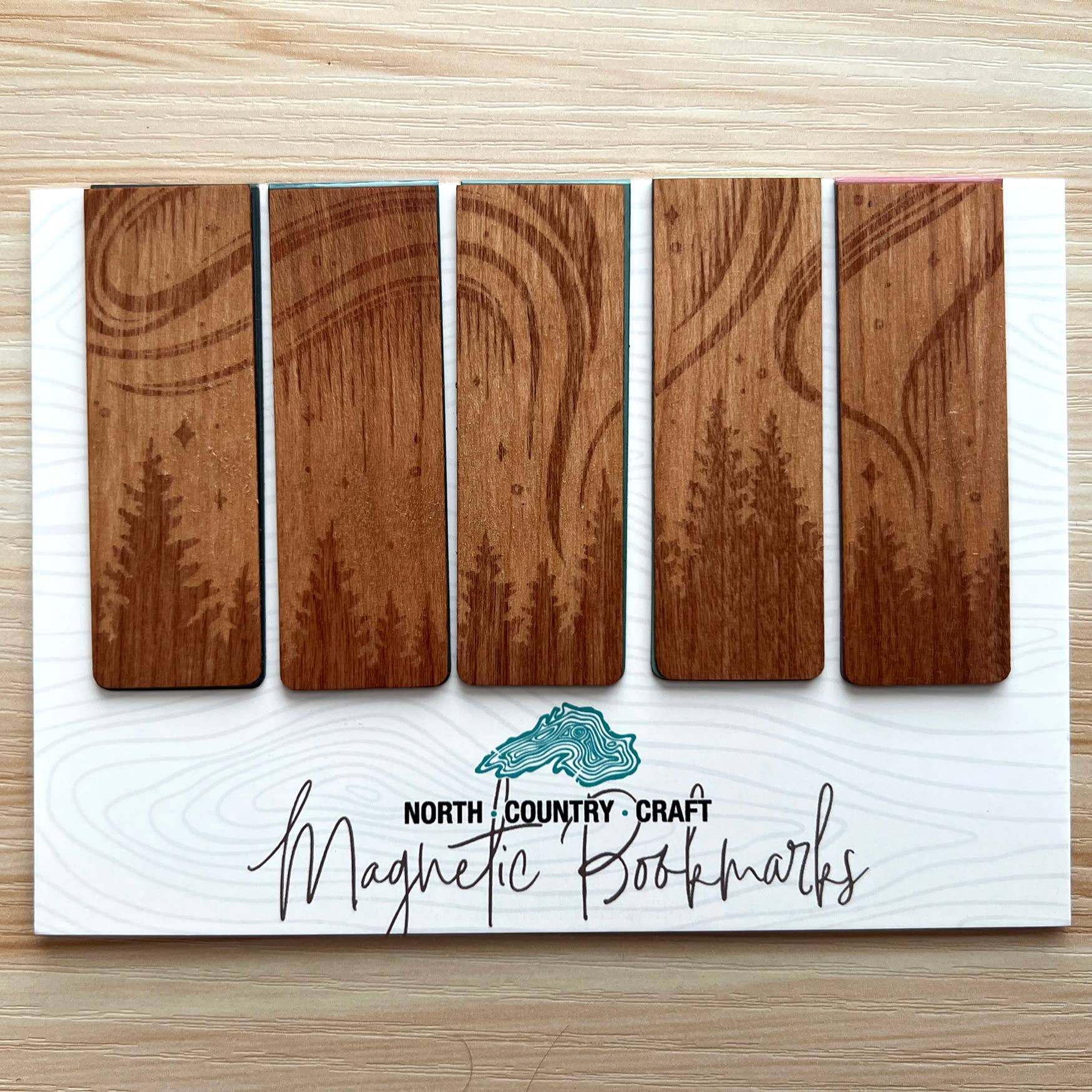 Northern Lights Magnetic Wooden Bookmarks