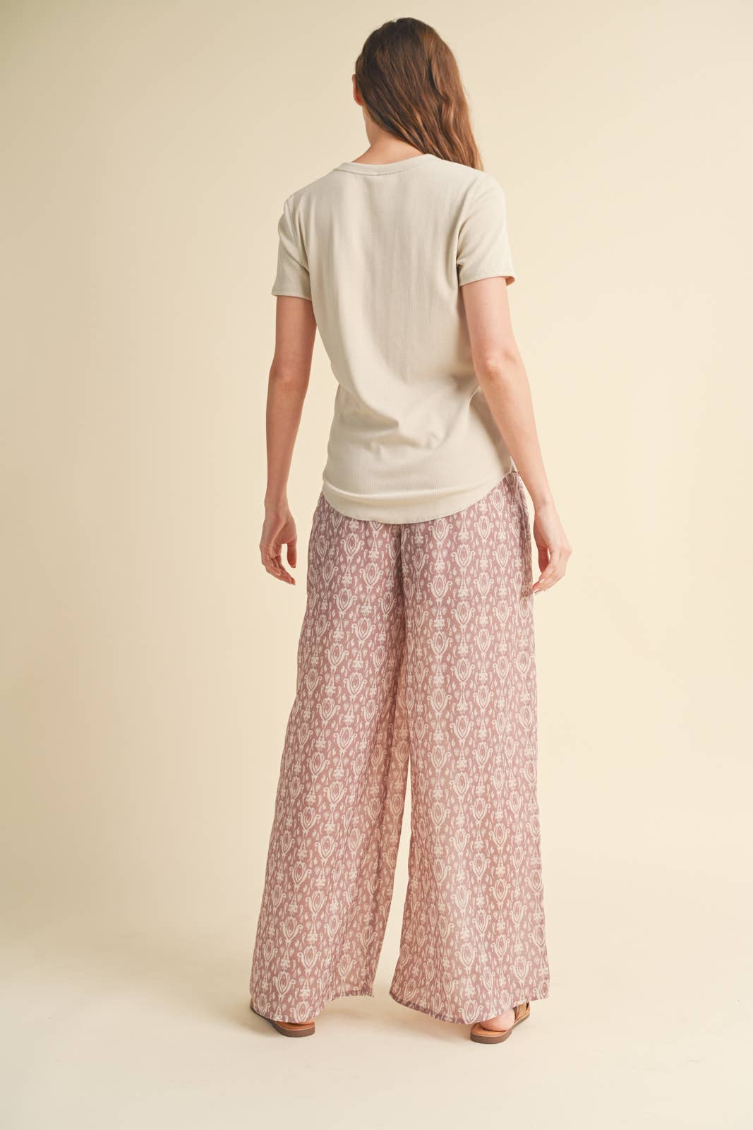 Ribbed Knit Basic T-Shirt