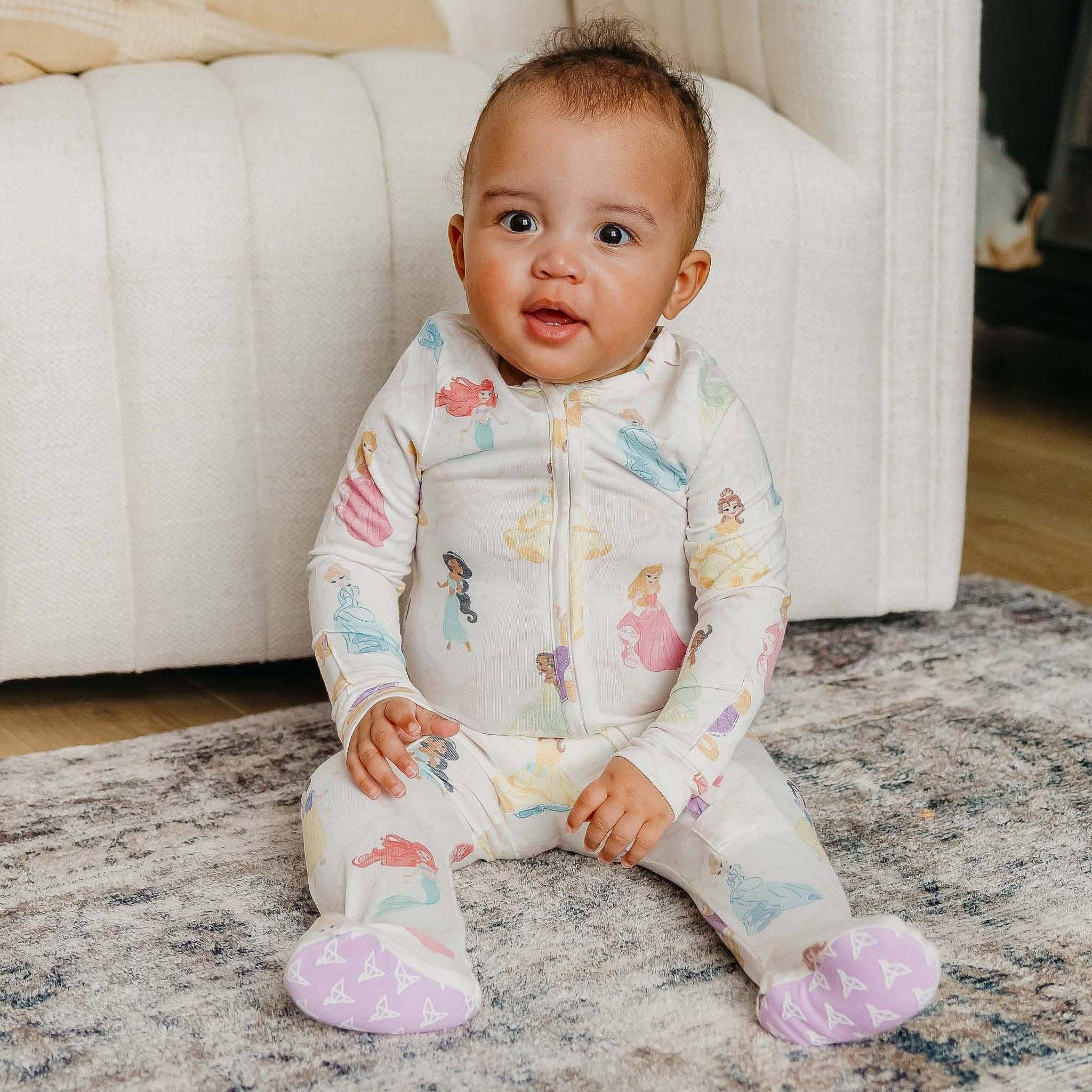 Copper Pearl Disney Princess Zip-Up Footie Pajama