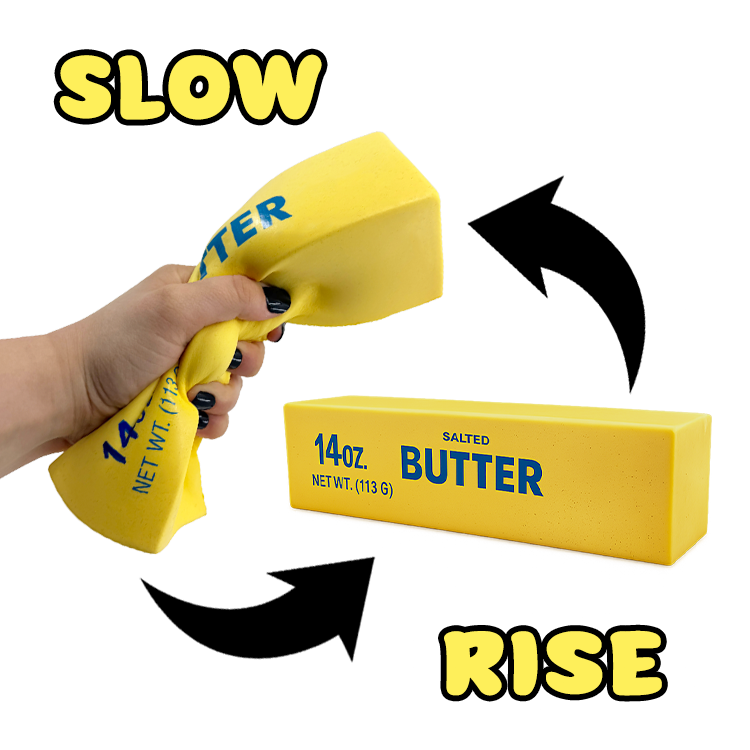 Yellow block labeled 'Butter' with text 'Slow' and 'Rise' on a white background
