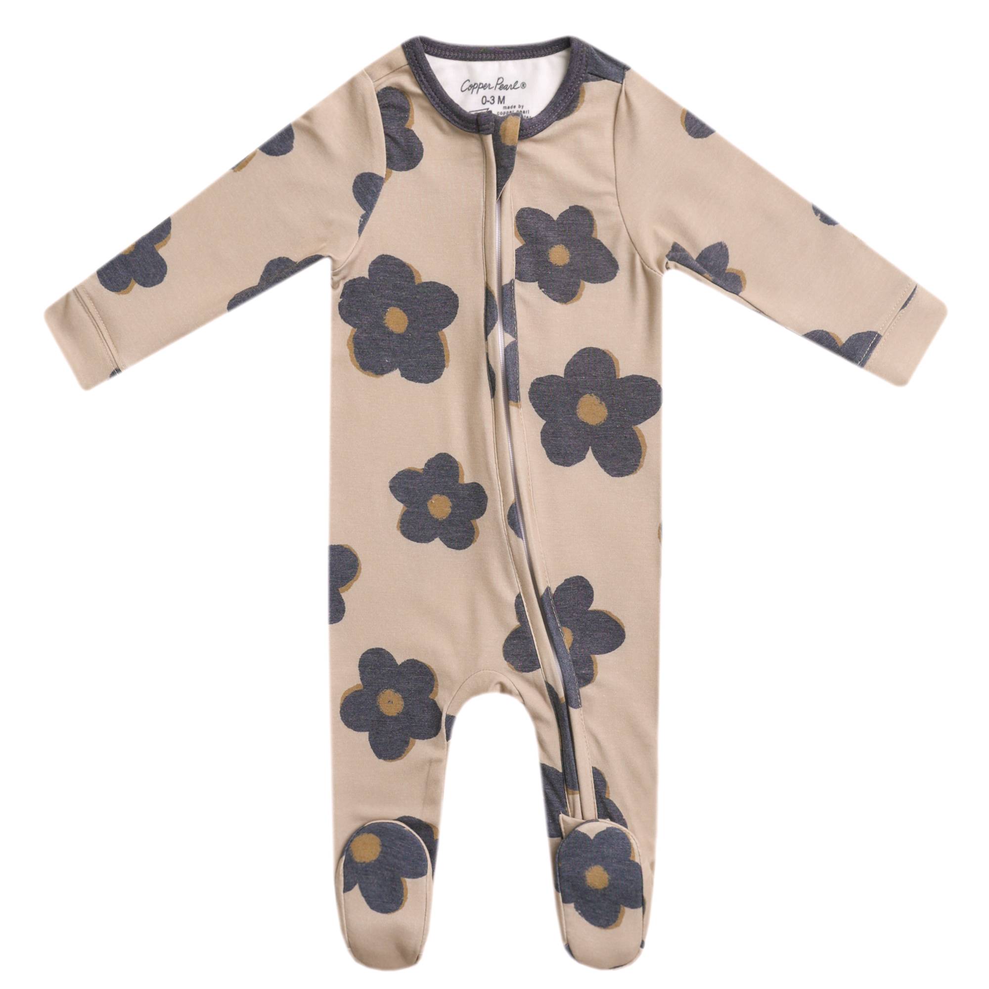 Gemma Copper Pearl Footie Pajamas