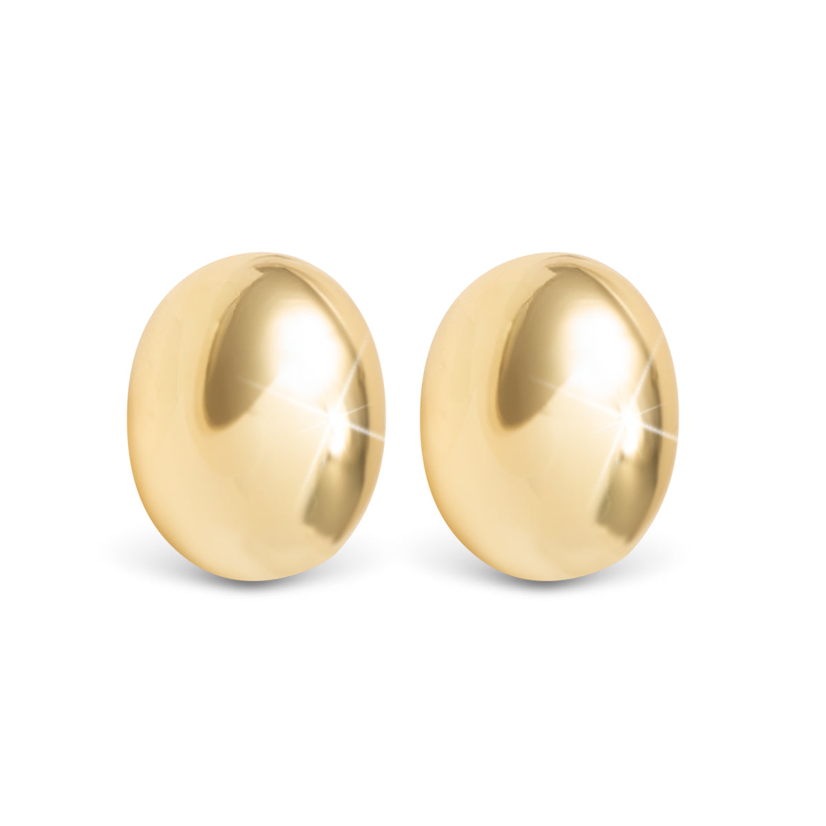 gold polished dome stud earrings minimal classic design