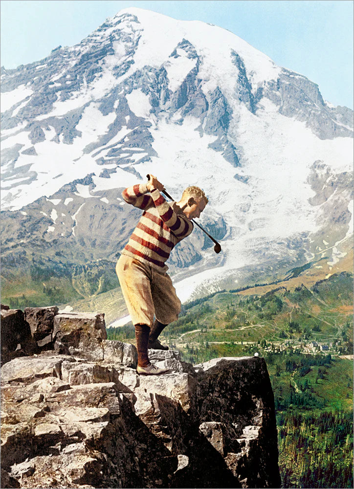Golfer On Cliff Father's Day Card