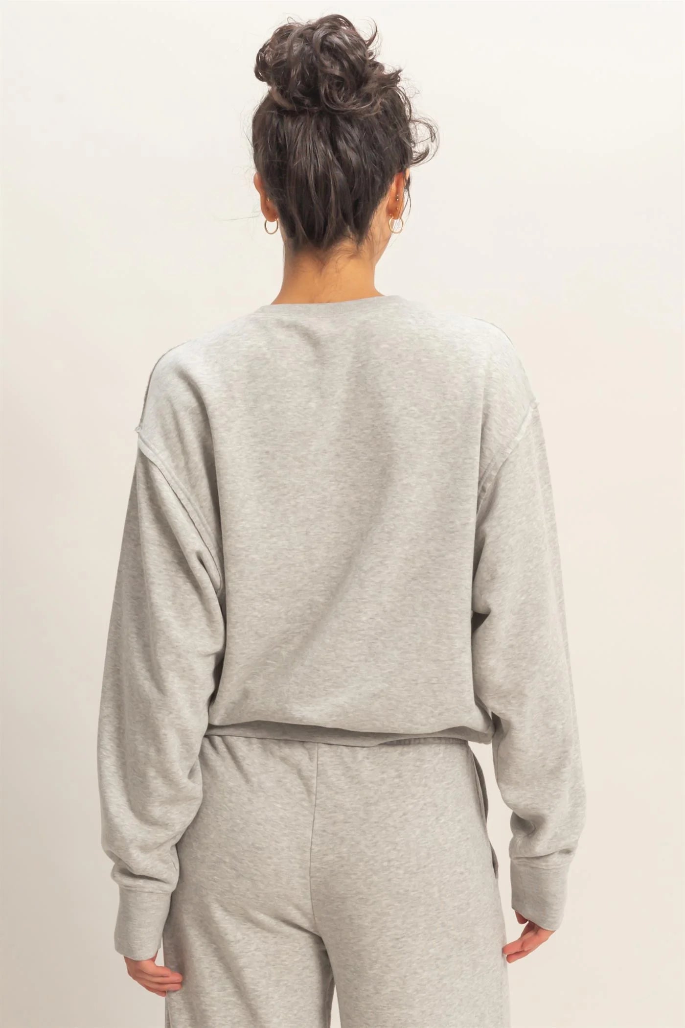 Raw Edge Detail Burnout Sweatshirt