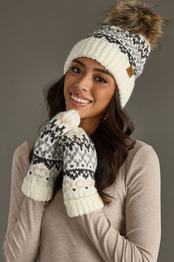 Multi-Colored Patterned Pom Hat