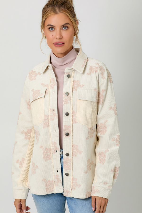 Washed Corduroy Embroidery Jacket