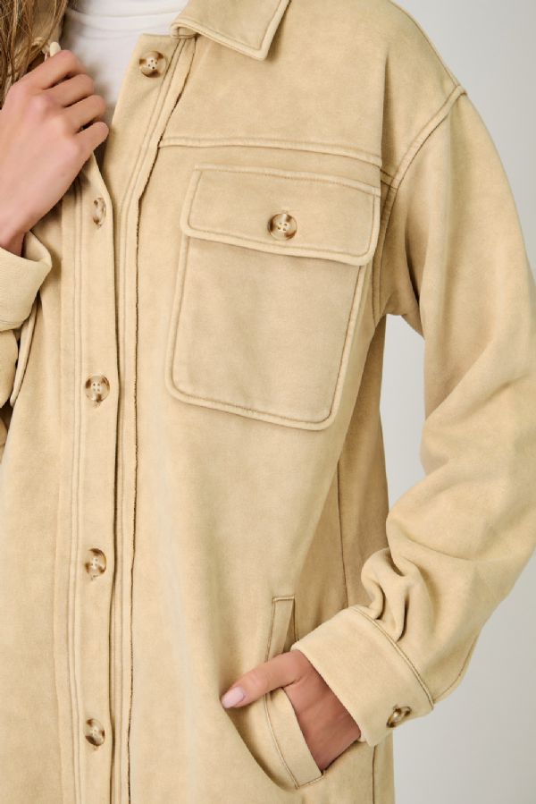 Washed Terry Long Jacket