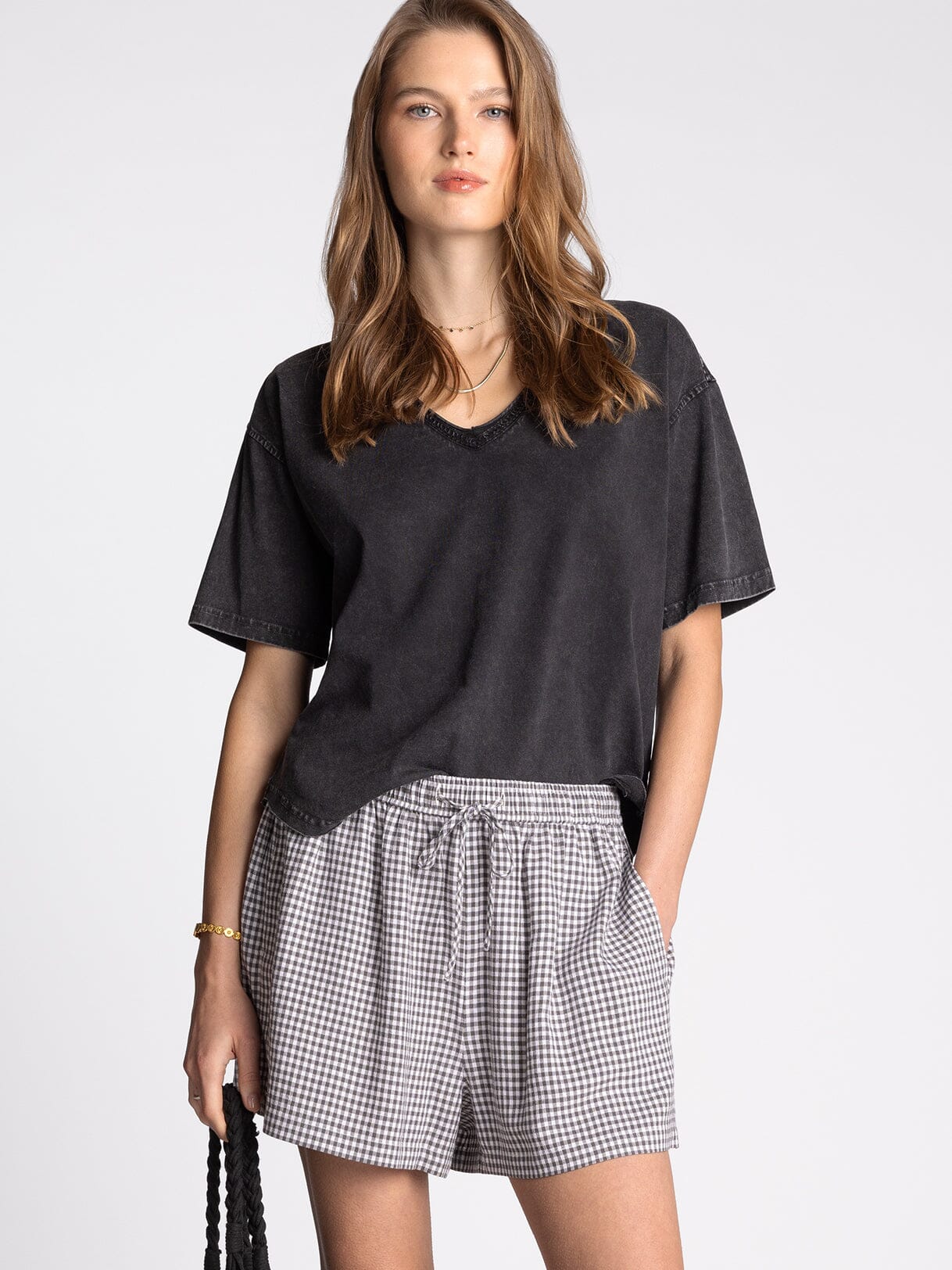 Ismeria Tee | Relaxed V-Neck Cotton Tee