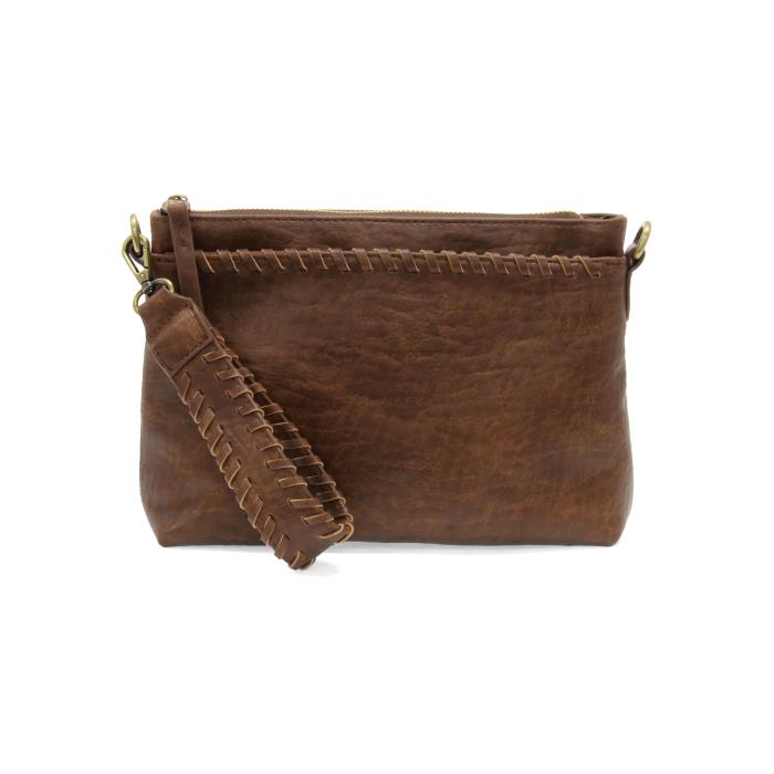 Oakleigh Whipstitch Top Zip Wristlet/Crossbody