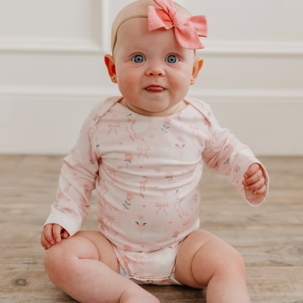 Adelia Copper Pearl Long Sleeve Bodysuit