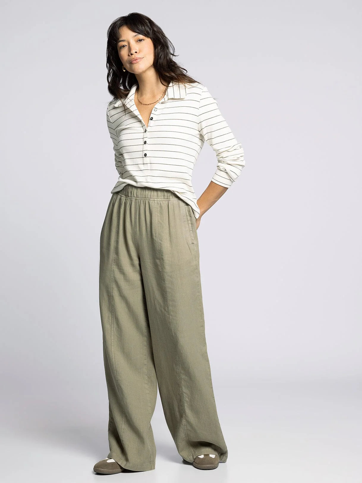 Lucy Collared Half Button Front Top