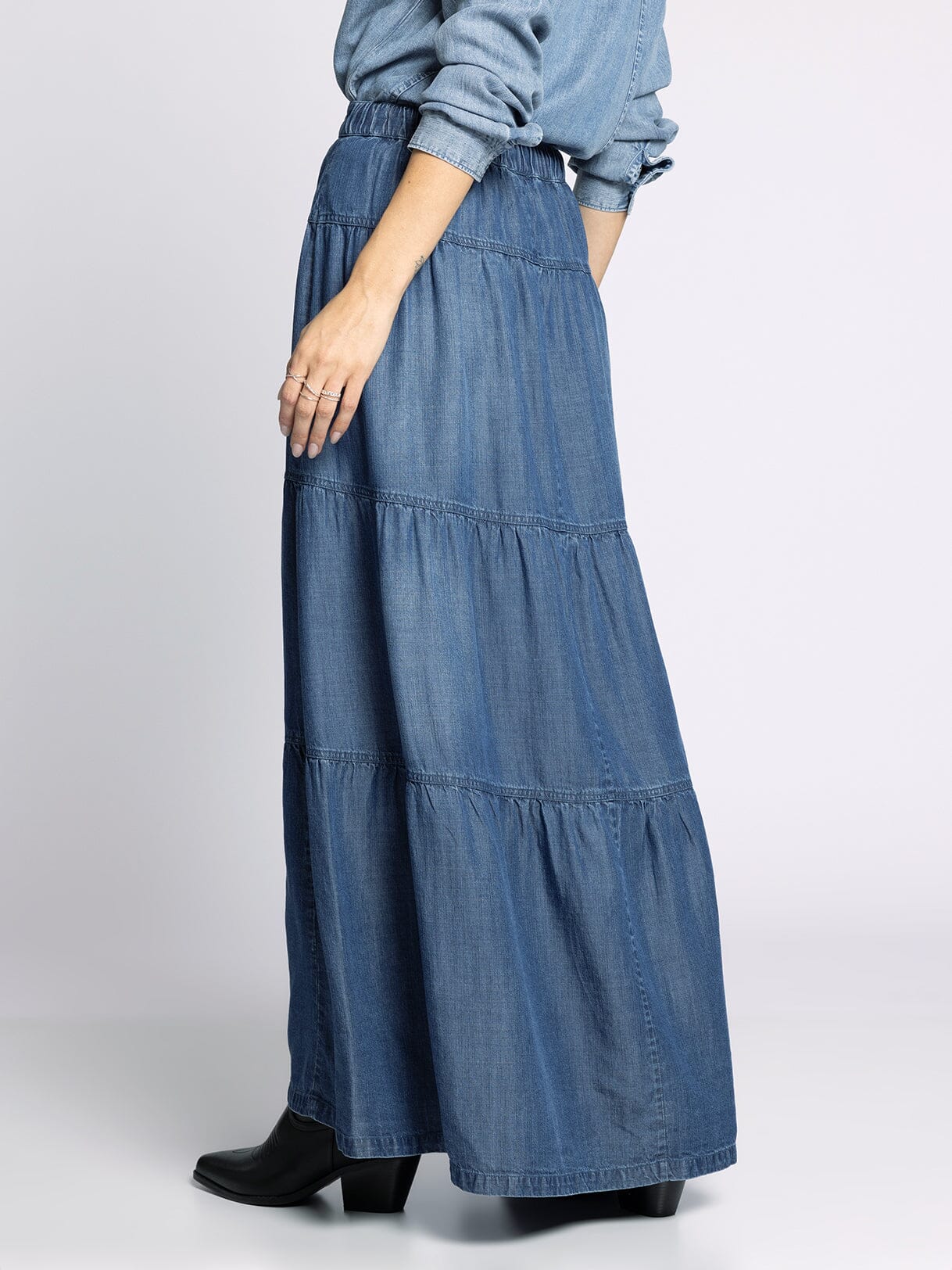 Montie Denim Wash Skirt