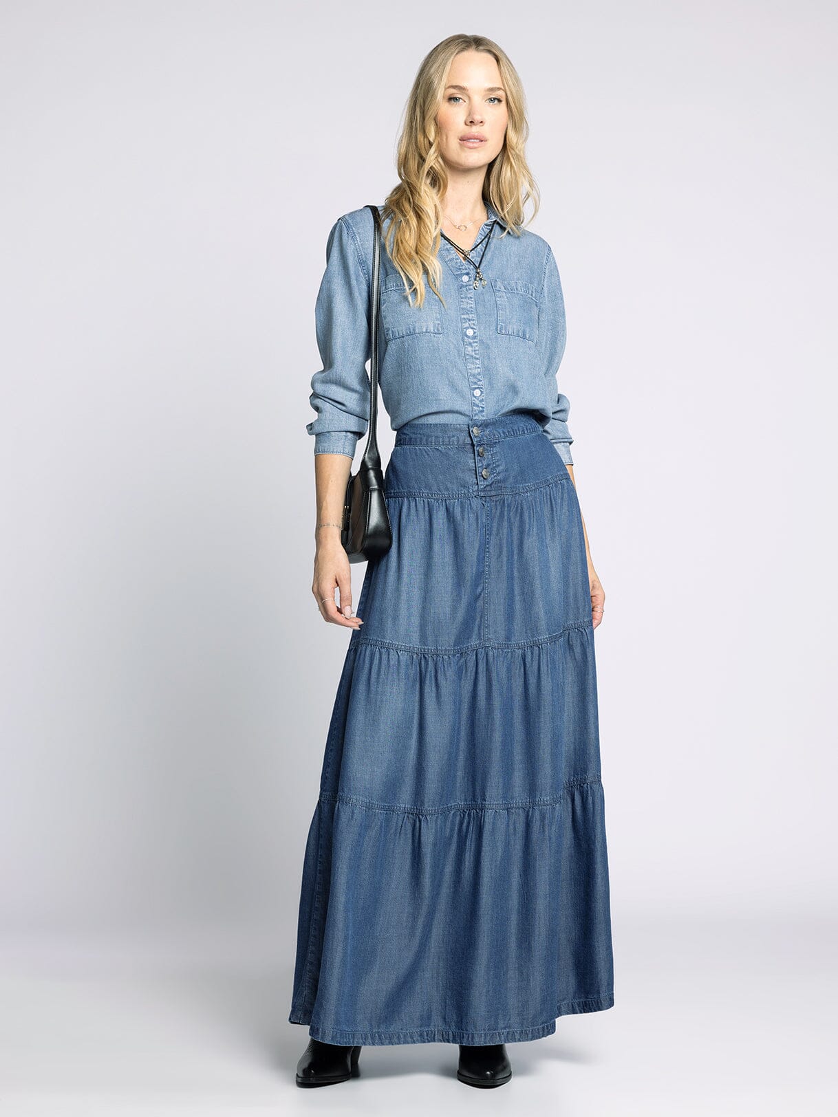 Montie Denim Wash Skirt