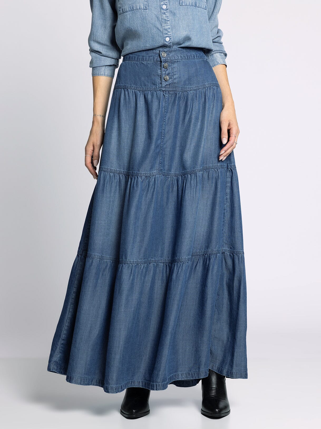 Montie Denim Wash Skirt
