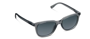 Peepers Tee Time polarized sunglasses featuring translucent gray rounded square frames with UV400 glare-reducing lenses.