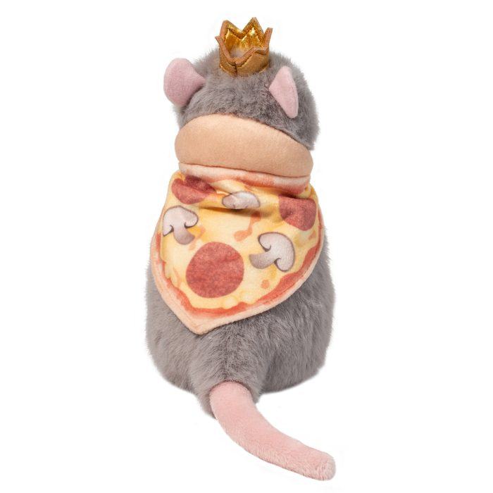 Pizza Rat Macaroon plush stuffed animal by Douglas with pizza cape and gold crown