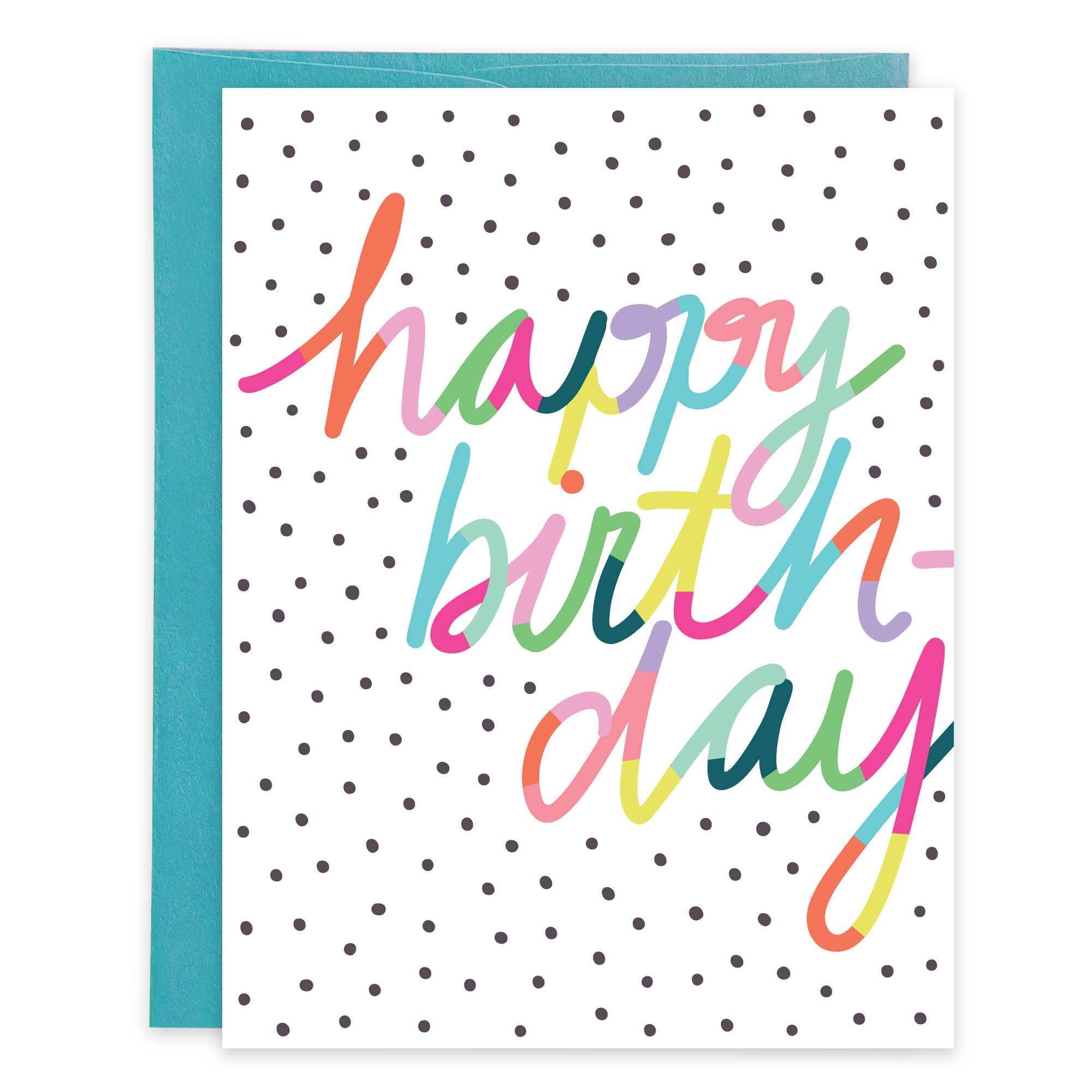 Polka Dot Birthday Greeting Card by Gina B Designs — a cheerful A2 birthday card with original polka dot artwork, includes envelope, proudly made in the USA